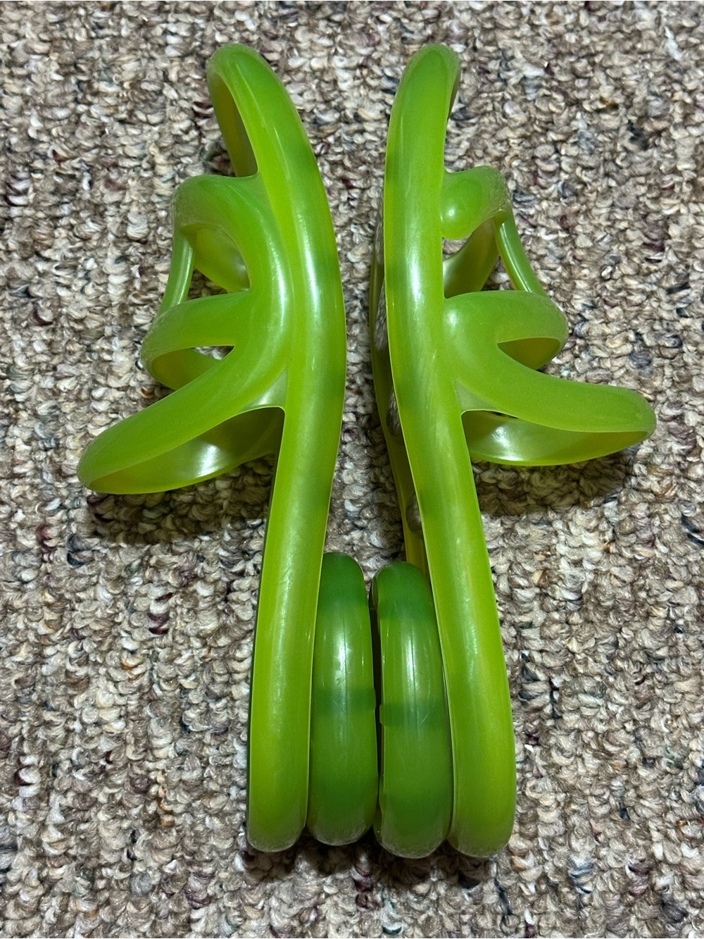 Telfar x Melissa Women's Neon Lime Jelly Slide Sandals - Bright Green - Picture 5 of 7